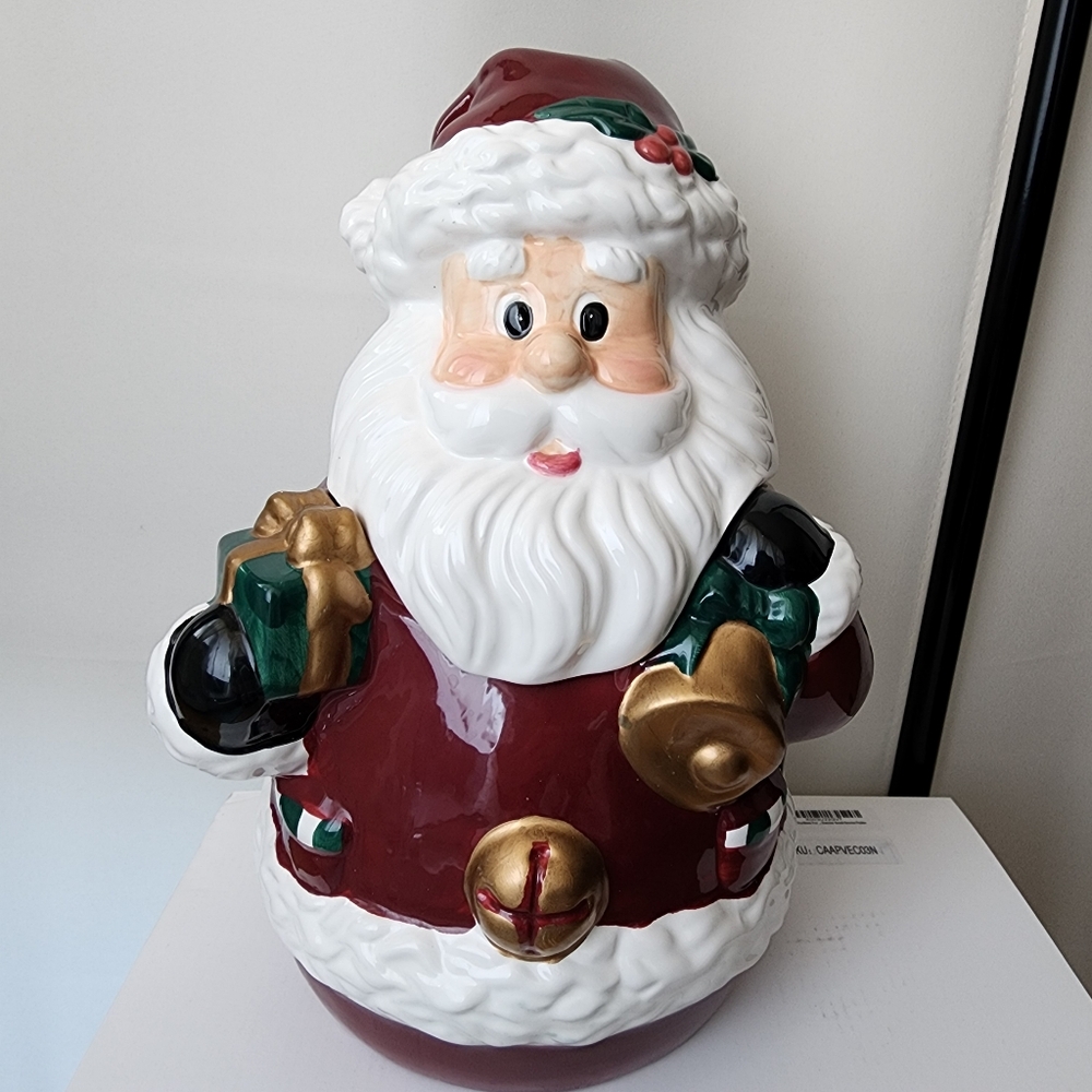 NWT  SANTA CLAUSE CERAMIC COOKIE JAR BY CARLTON CARDS 13" X 9"